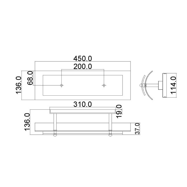 Kinkiet polerowany chrom Duet 2xG9x3W wym:13,6x45x13,6cm IP44 Hinkley