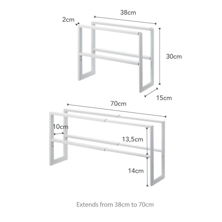 Yamazaki Schoenenrek Uitschuifbaar - 2 niveaus - Line - Wit