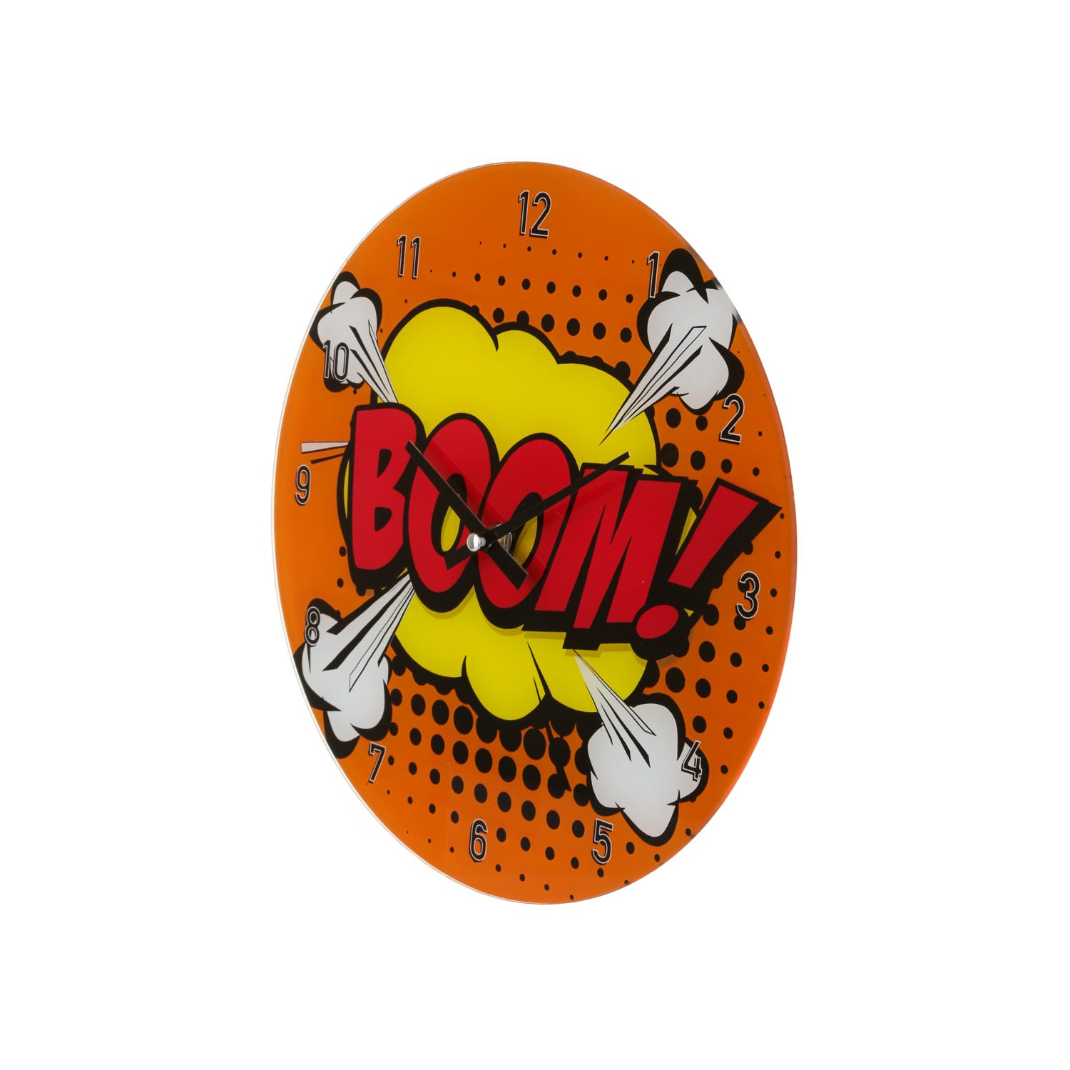 Orologio da parete 30 cm fumetto arancione Boom