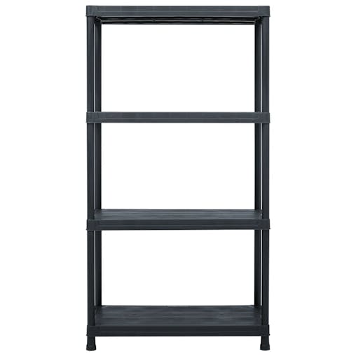 NNEVL Storage Shelf Rack Black 100 kg 60x30x138 cm Plastic