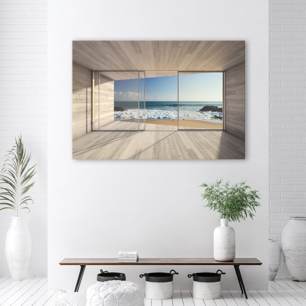 Feeby Obraz na płótnie, Widok na morze z okna 60x40