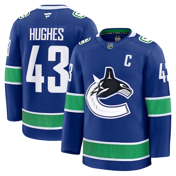 Quinn Hughes Vancouver Canucks  Home Premium Jersey - Blue