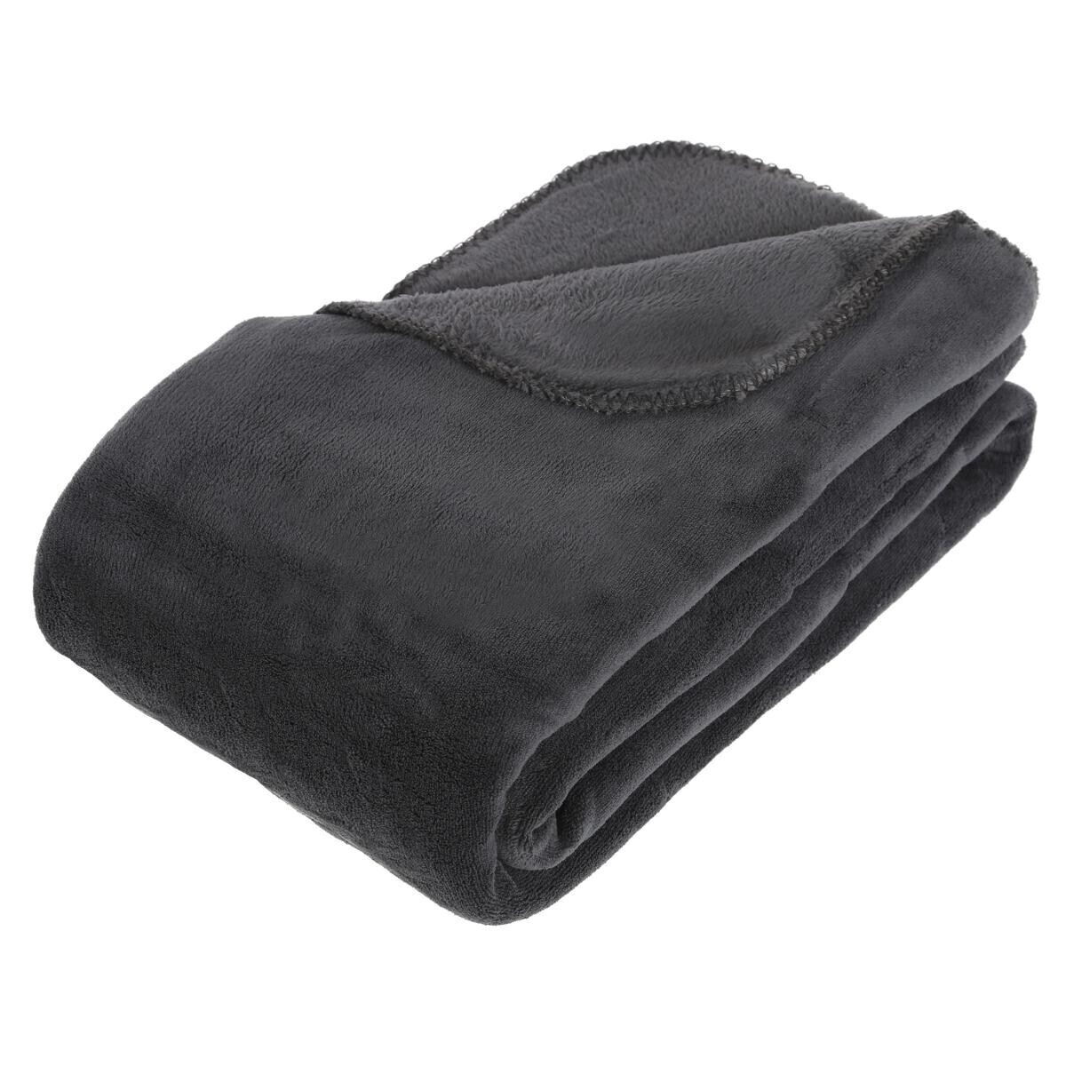 Microfibre plaid Slate grey, 180x230 cm