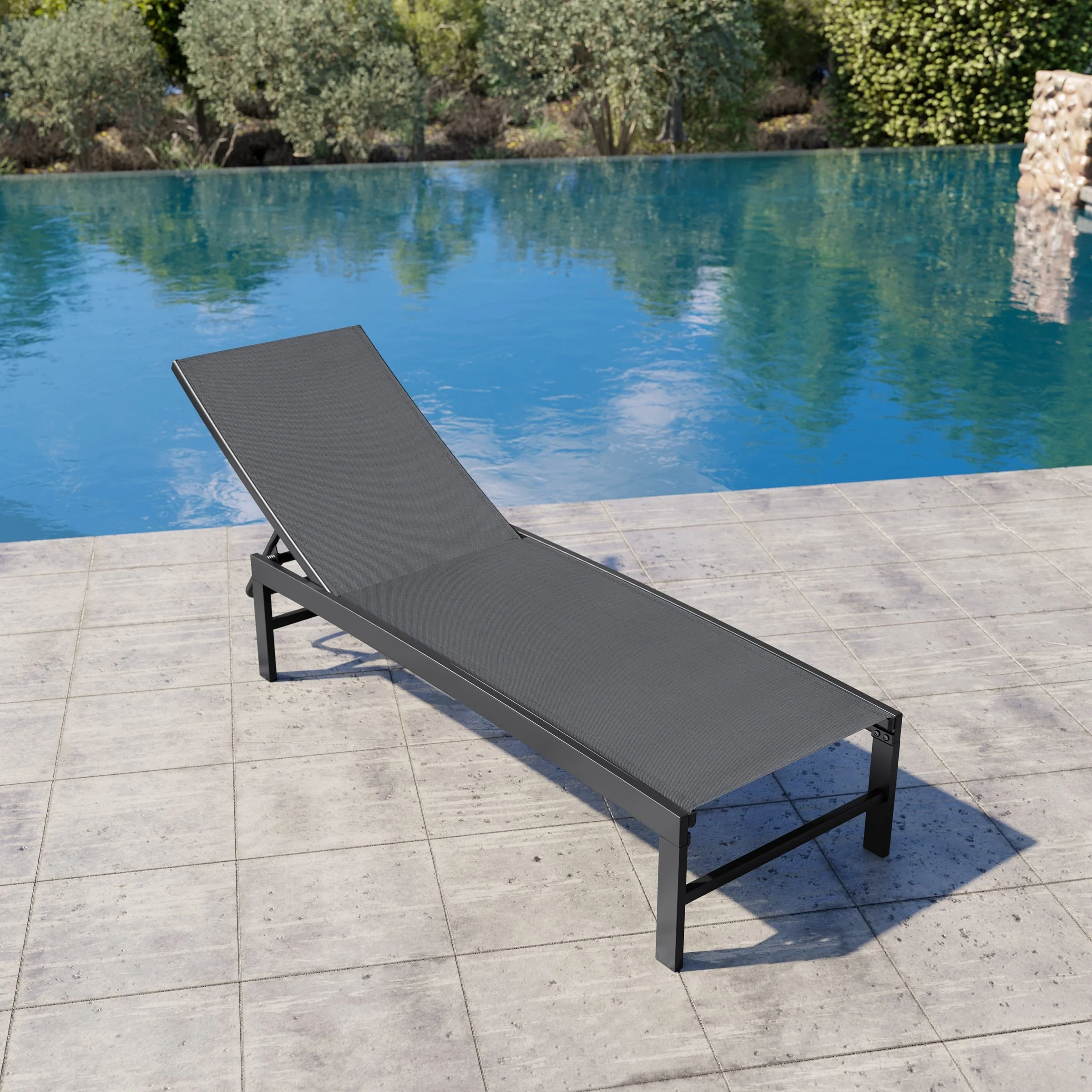 Outdoor Patio Adjustable Chaise Lounge Chairs
