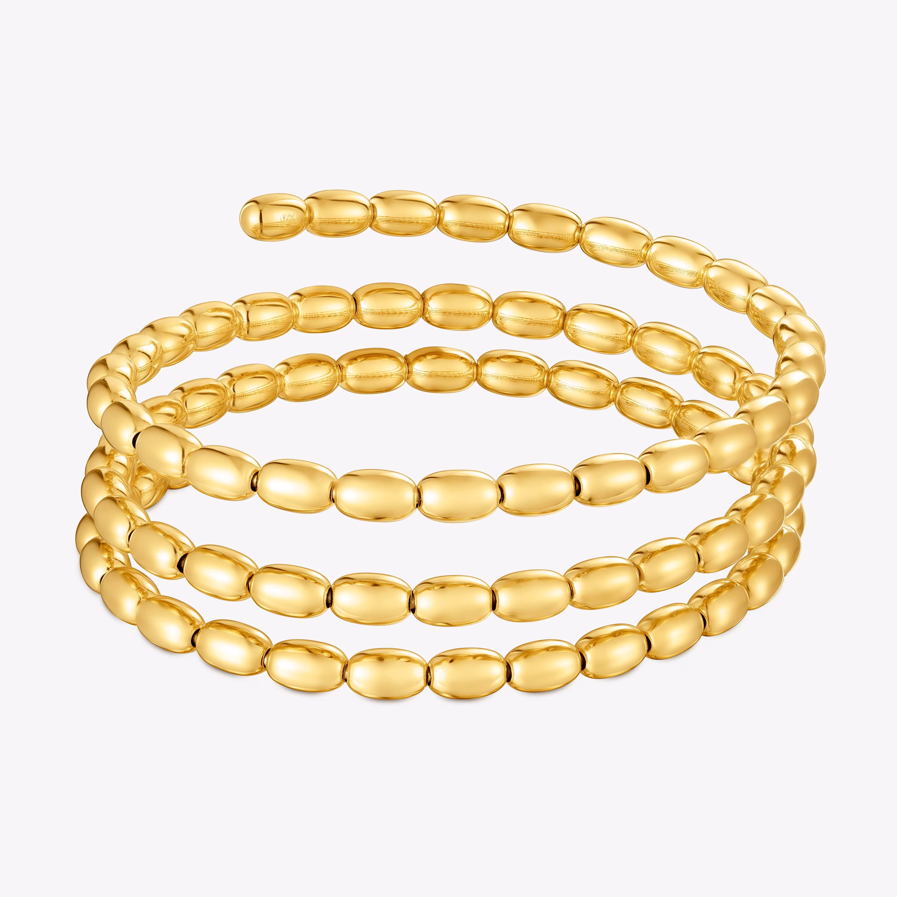 Pulsera esclava espiral con baño de oro 18 kt sobre plata TOUS Basics