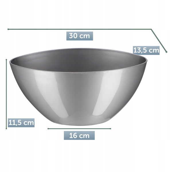 Doniczka Osłonka Donica Połysk Kolory Srebro 30 cm