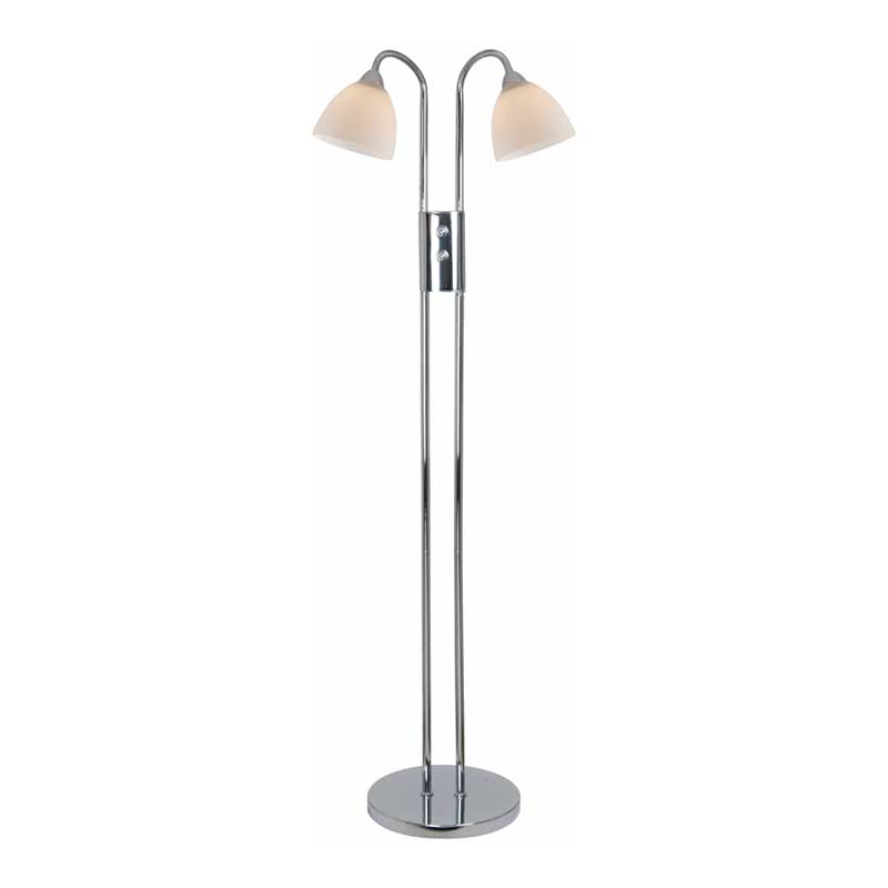 Nordlux Ray Vloerlamp - 2-lichts E14 - Chroom - Dimbaar