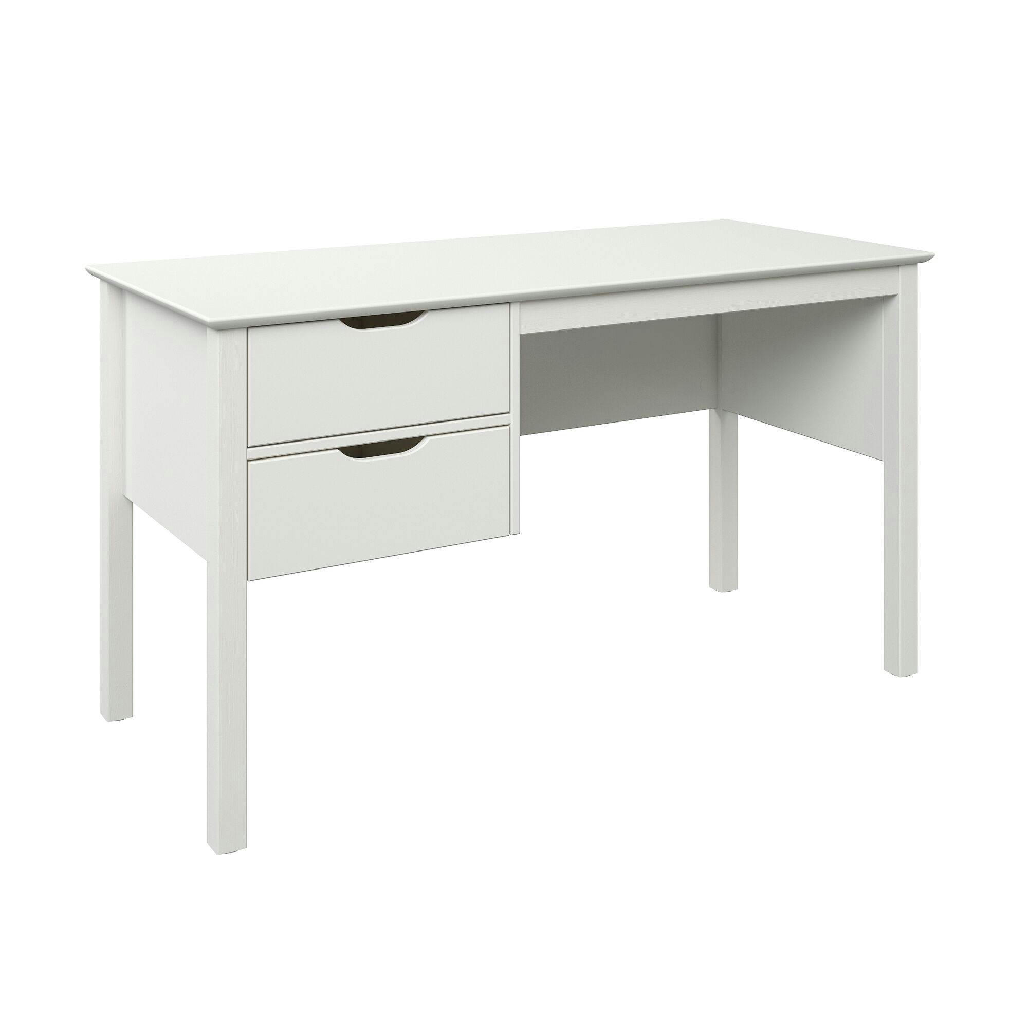 TULLY - Bureau droit en effet bois blanc