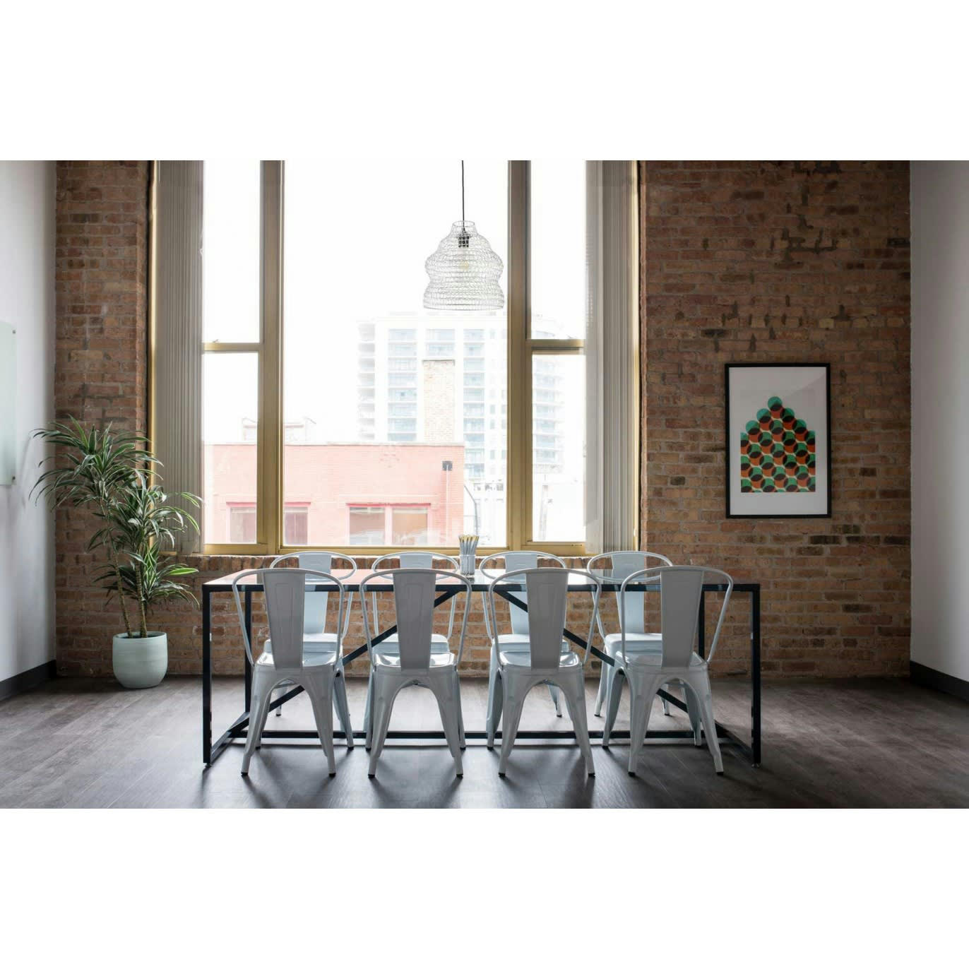 NAVONA - Suspension en métal grillagé argent