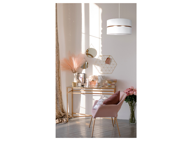Lampa wisząca Duo tkaninowa biała