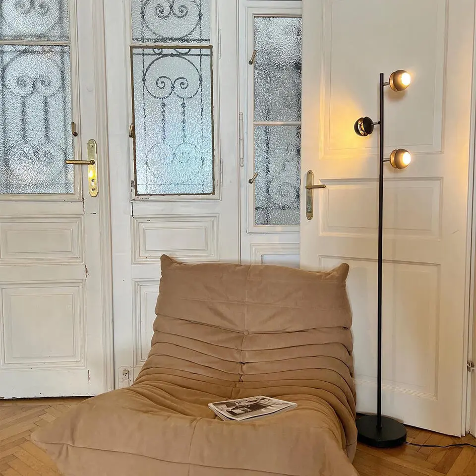 Qazqa vloerlamp buell zwart gu10