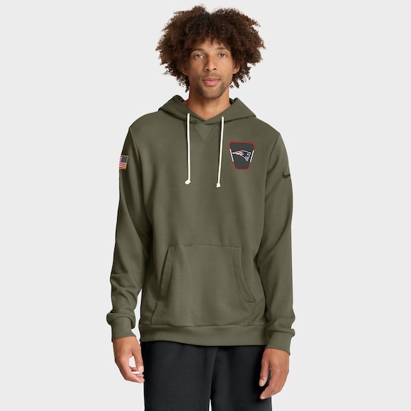 New England Patriots Nike 2025 Salute to Service Sideline Standard Issue Dri-FIT Hoodie - Olive
