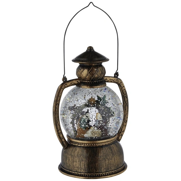 LED-Kugellaterne, kugelförmig, Höhe: 20 cm, batterie, braun