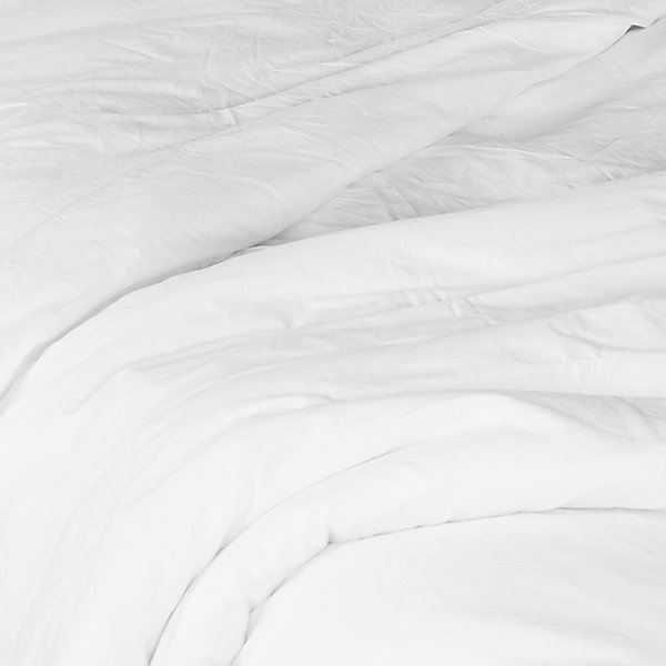 Housse de couette unie en coton Lavé (280x240 cm - Blanc)