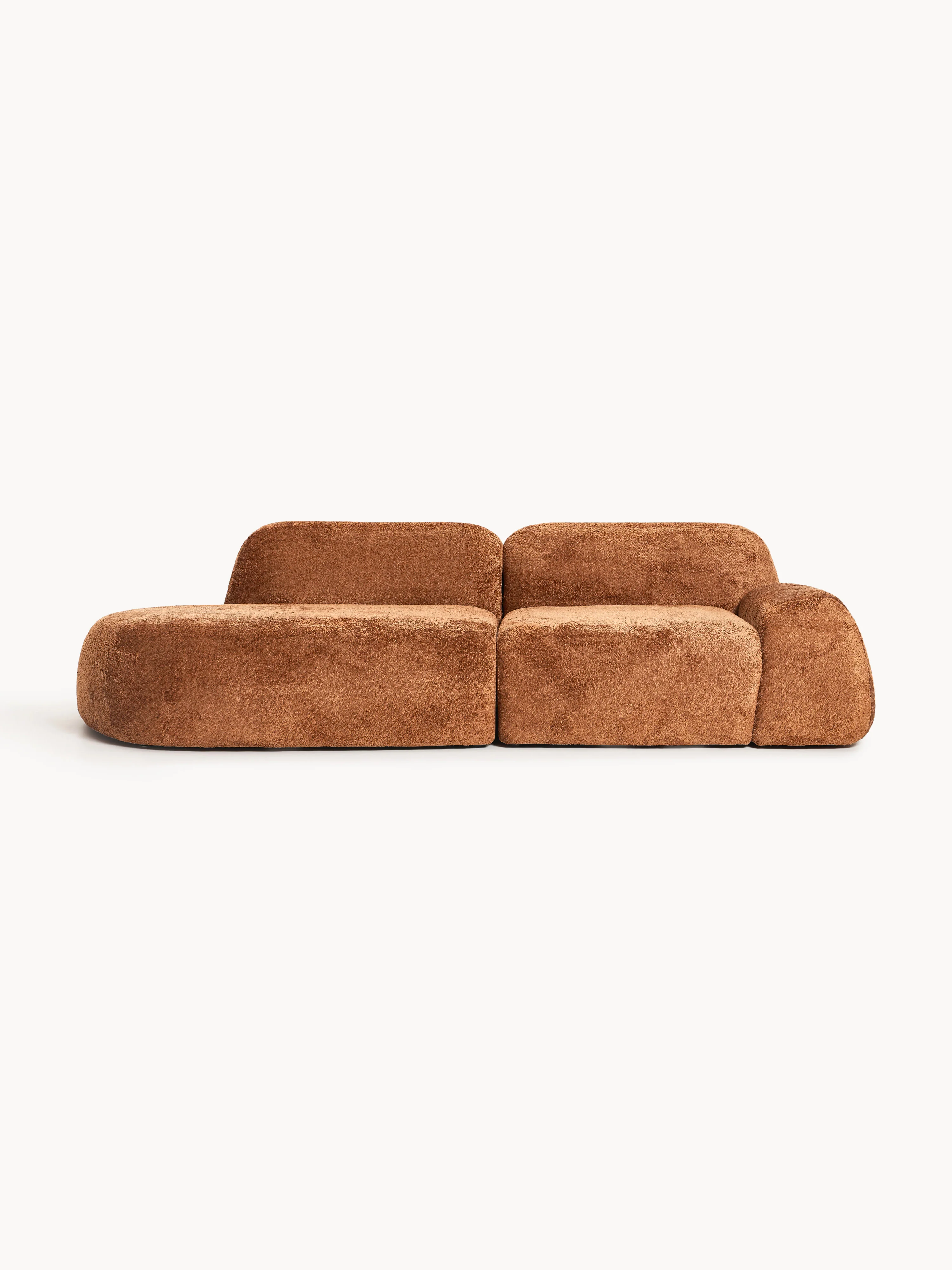 Modulare Chaise Wolke (3-Sitzer) aus Teddy-Bouclé