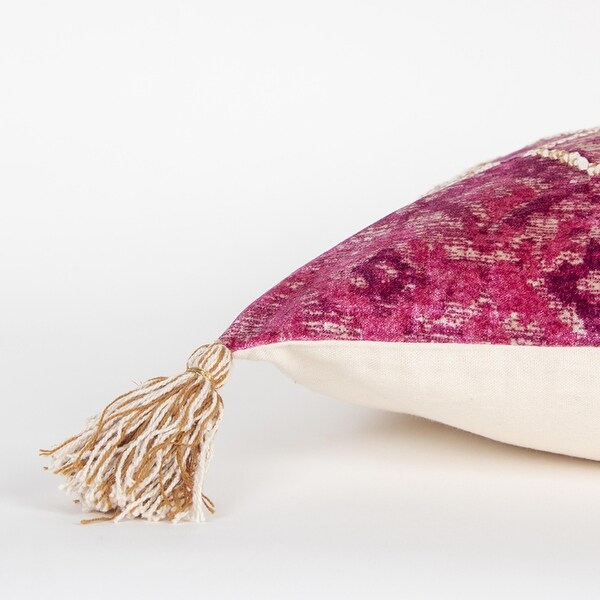 Rizzy Home Pink and Ivory Geometric Throw Pillow