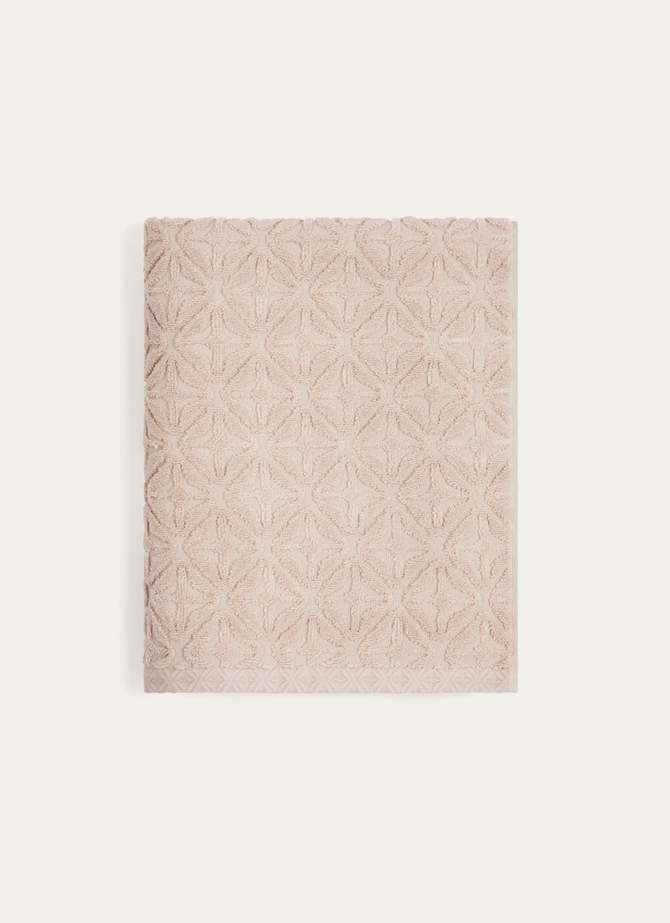 DRAP DE BAIN EN VELOURS JULIAN MOTIF GÉOMÉTRIQUE BEIGE