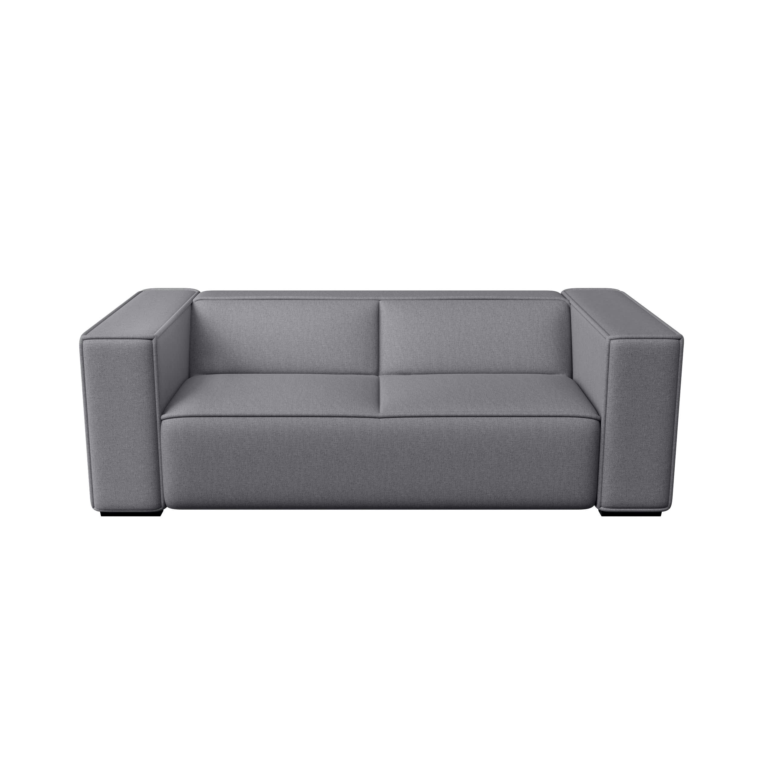 KAYA - Canapé 3 places tissu tramé gris clair