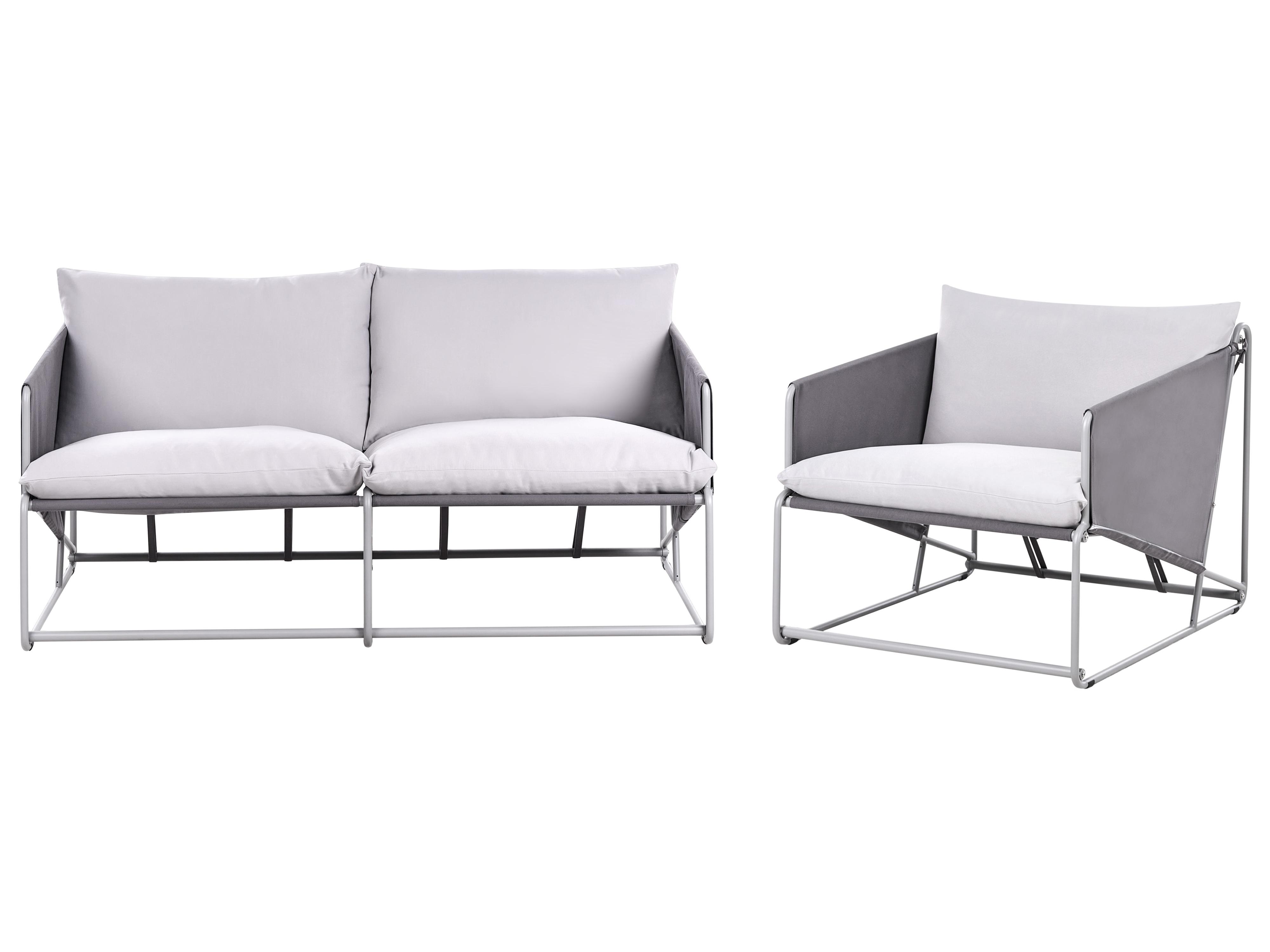 Garden Sofa Set 3 Seater PONTE Metal Grey