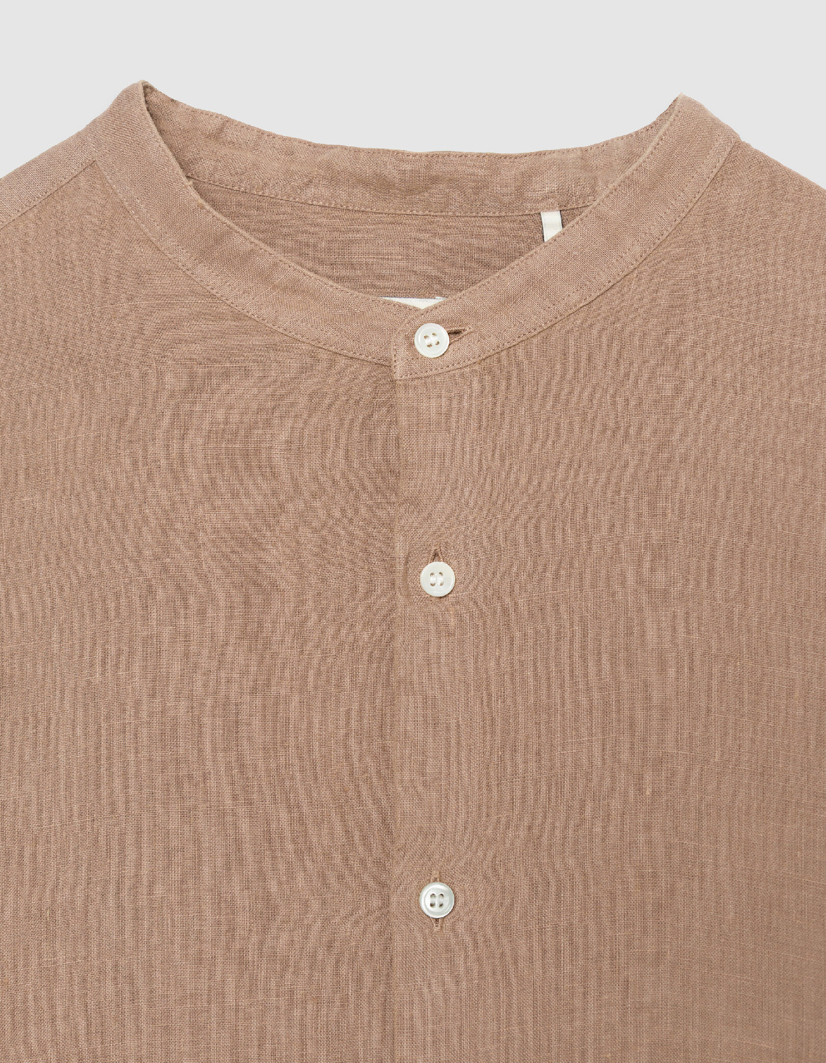 Chemise regular blanche 100% lin col Mao Homme