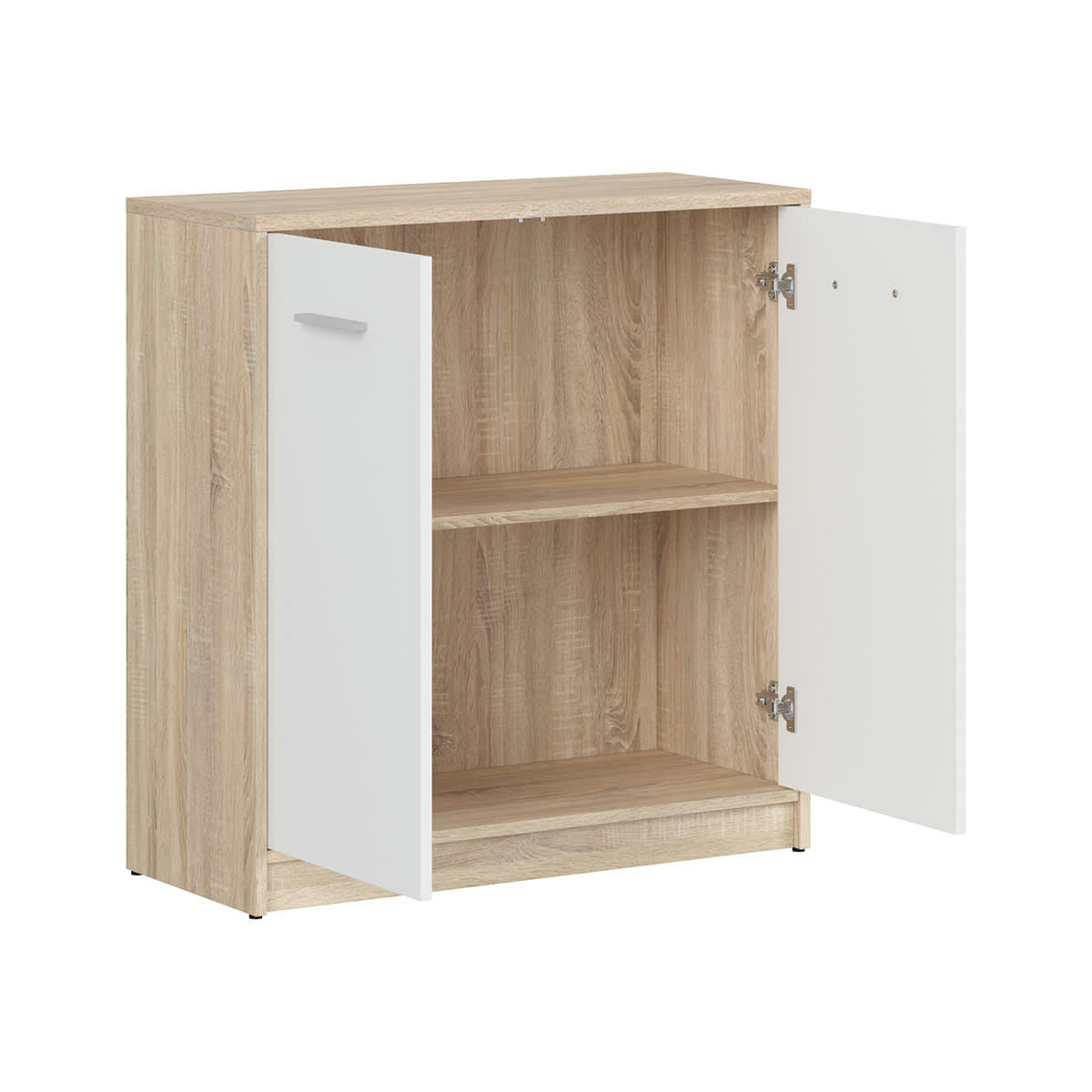 - Buffet 2 portes stratifiés naturel et blanc