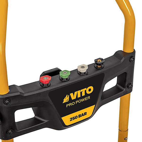Nettoyeur haute pression thermique 250 bar Moteur 207CC 7CV 5.2KW Tuyau HP 8mètres 4 buses VITO