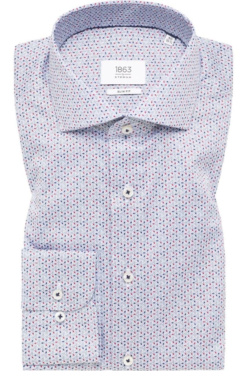 ETERNA 1863 Slim Fit Hemd blau, Bedruckt
