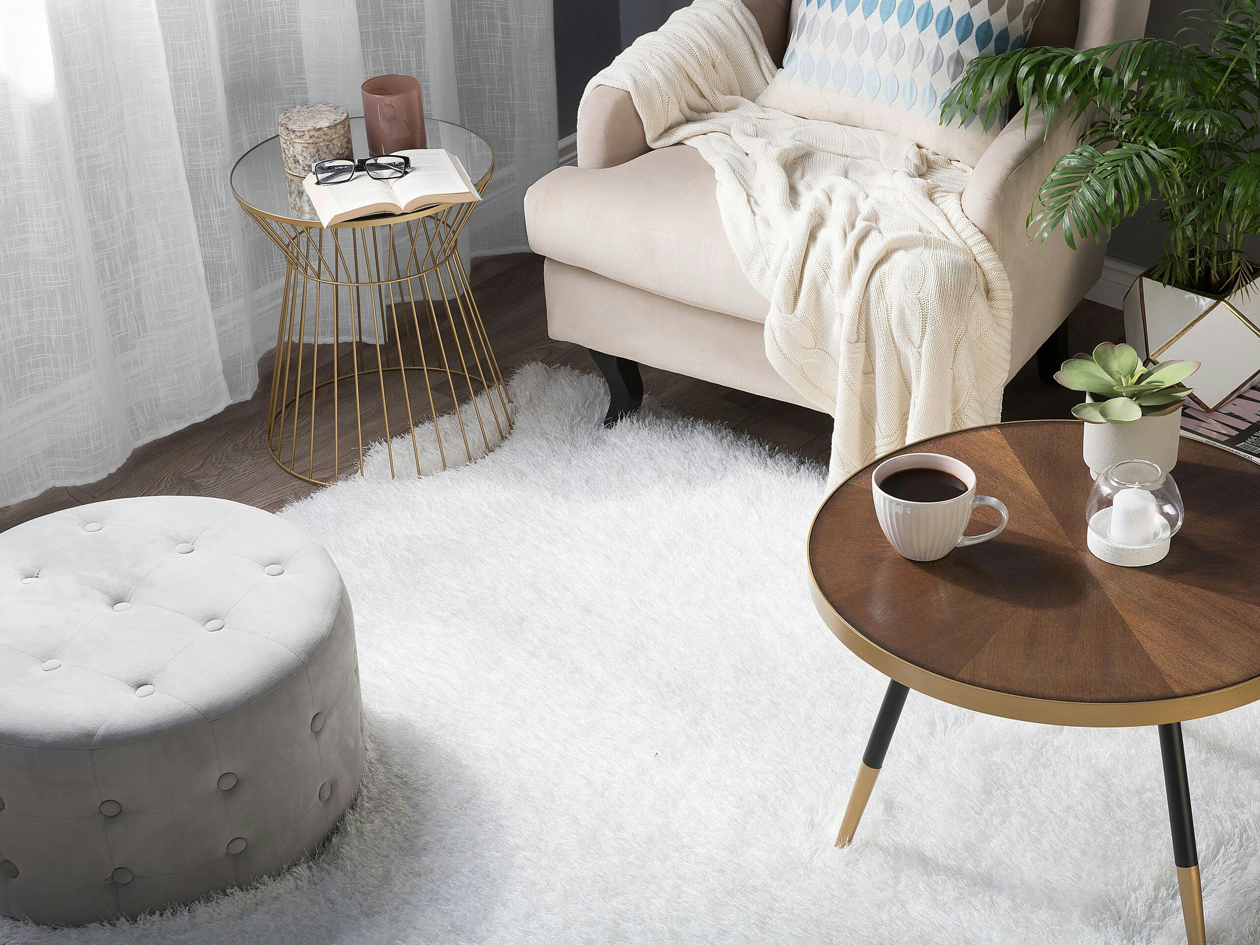 CIDE - Tapis en tissu blanc 200x140cm