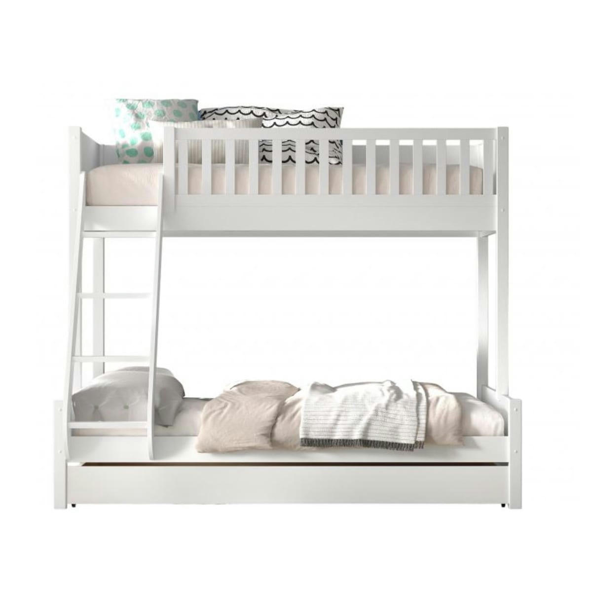 SCOTT - lit familial avec lit gigogne blanc