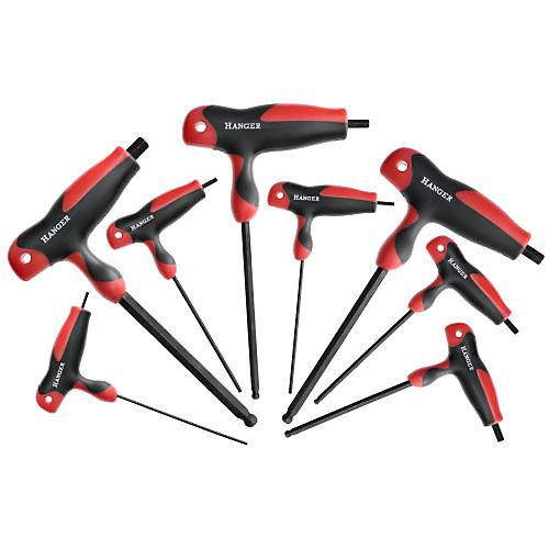 Jeu de 8 clés mâles emmanchées en 'T' 6 pans sphériques - HANGER - 250191