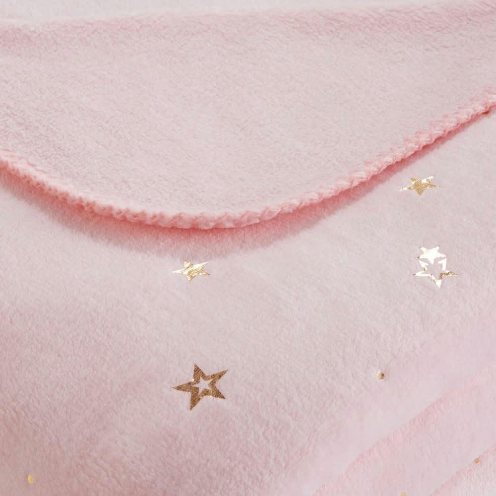 Ysee - Plaid rose motifs étoiles dorées 170x130cm YSEE