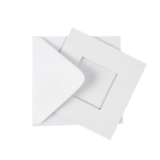 White Trifold Square Aperture Cards 5 x 5 Inches 10 Pack