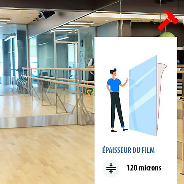 DIMEXACT - Film de protection pour dos de miroir - 125 microns - 150 cm x 1.5 m - en Rouleau