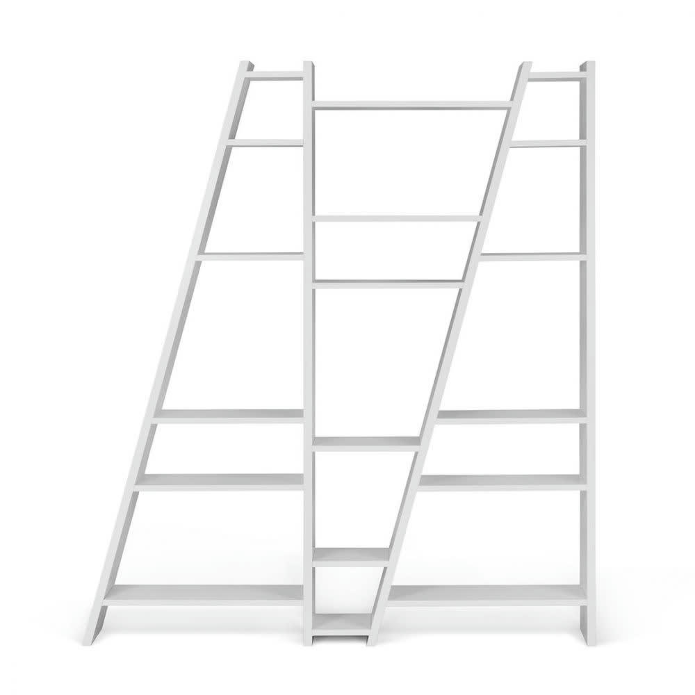 DELTA - Bibliothèque effet bois blanc laqué