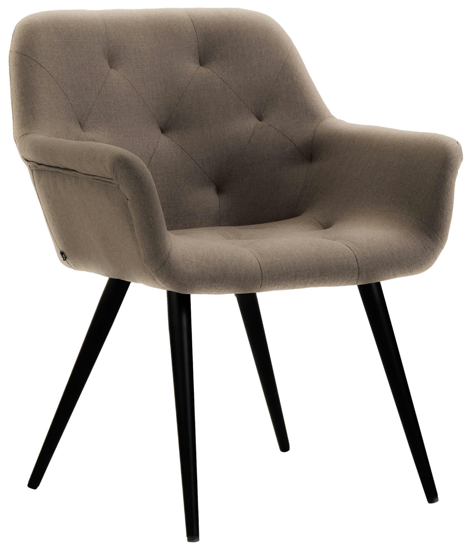 LANGFORD - Chaise de salle à manger avec accoudoirs en tissu Taupe