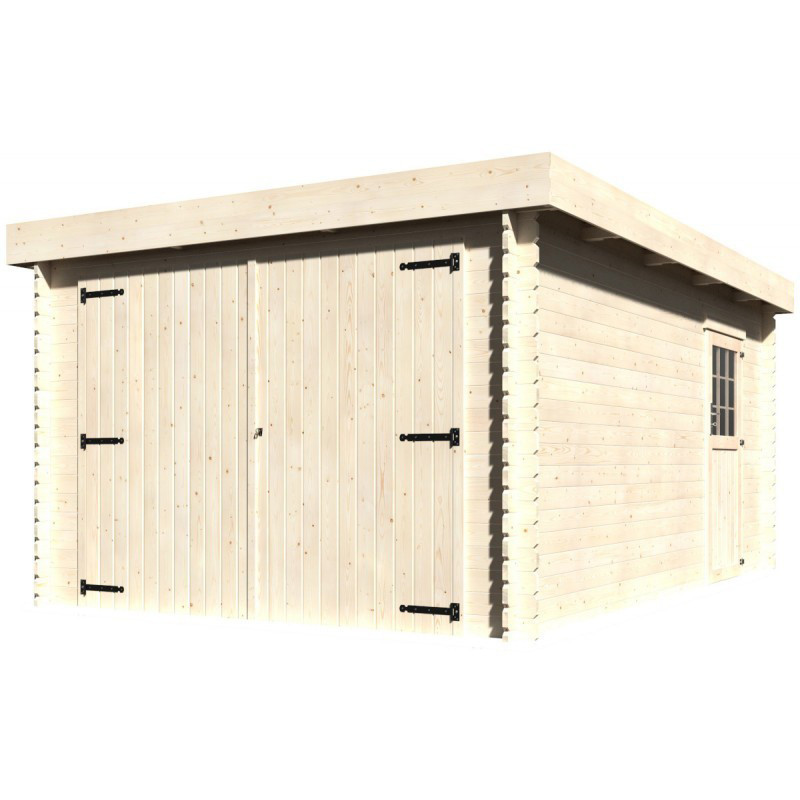 Garage Galan 28 mm avec double porte 3,26 x 4,78 m DÉCOR ET JARDIN