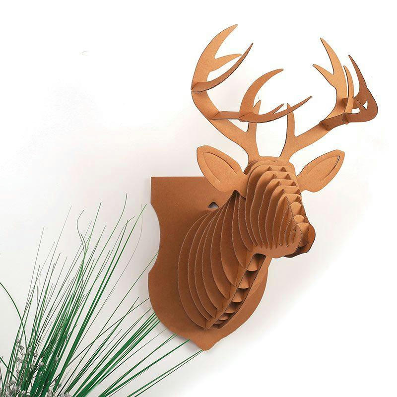 RENNE - Trophée mural de renne en carton 39x24,5x18cm
