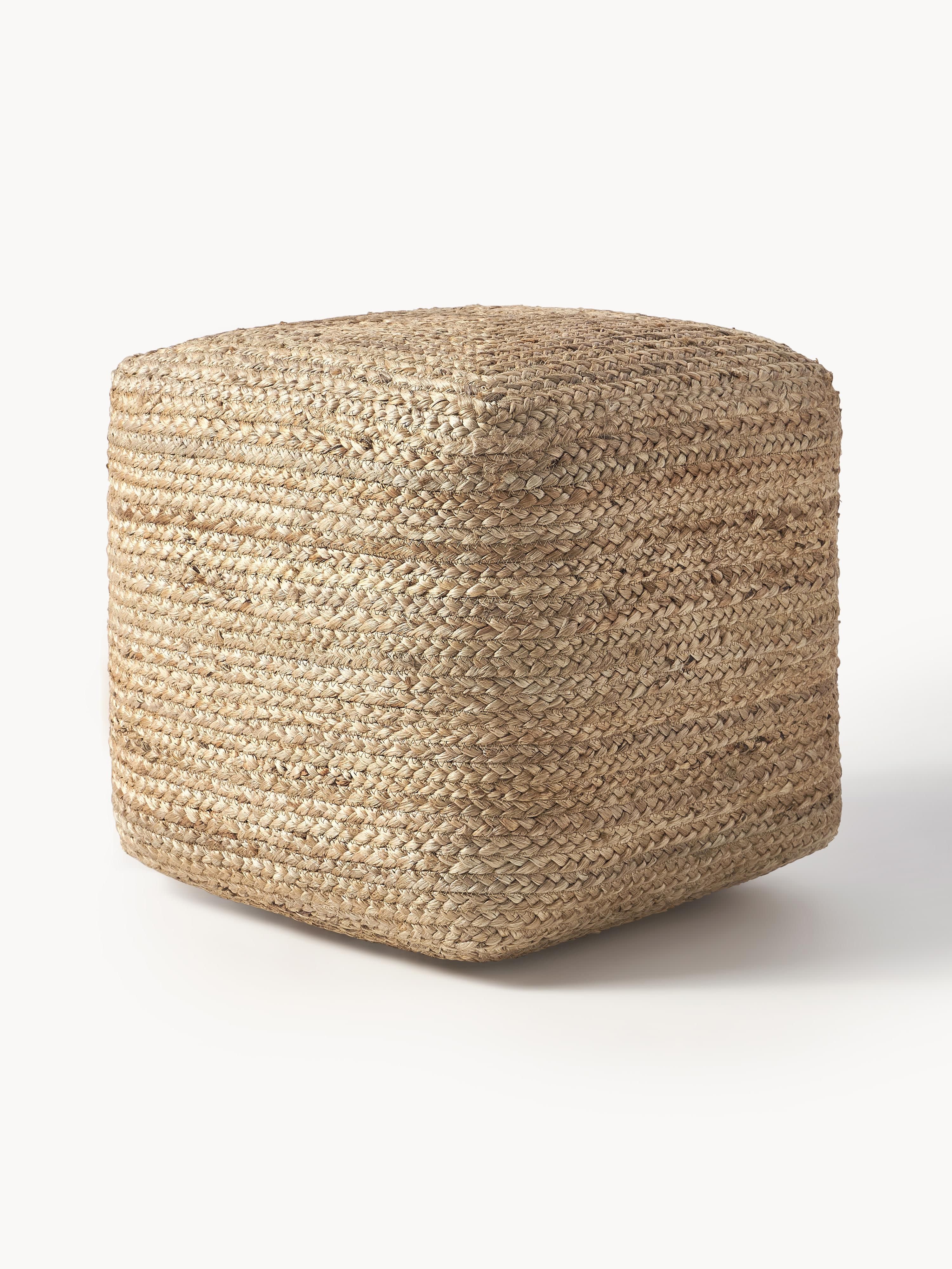 Handgefertigter Pouf Bono aus Jute