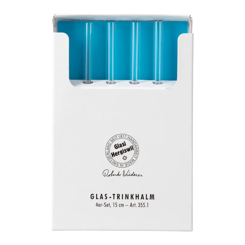 Trinkhalm 4er-Set Glas