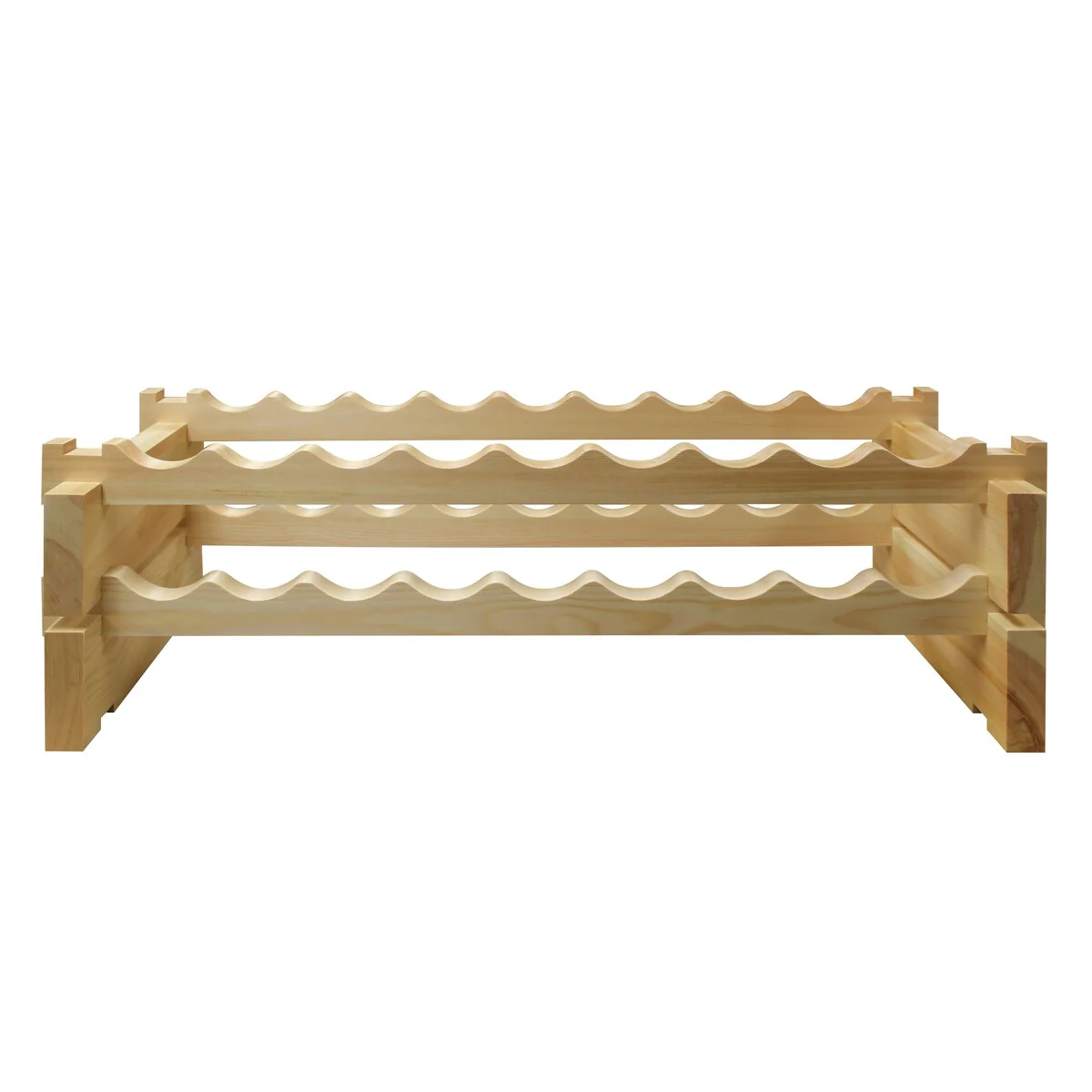 18 Bottle, 2 x 9 Bottle Modular Wine Rack, Natural