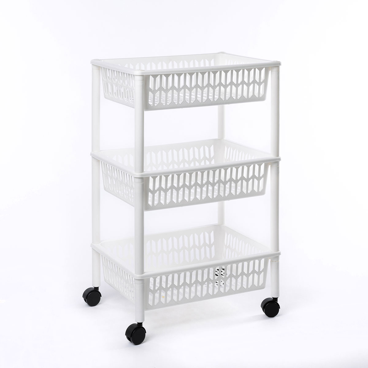 Carrinho de cozinha com 3 cestos branco