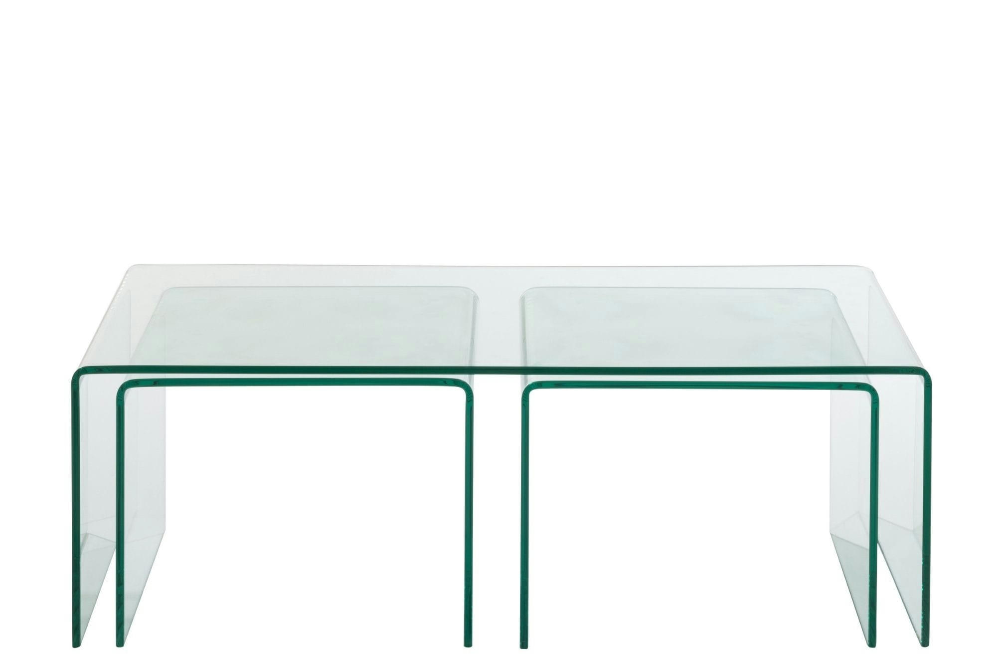 GALLE - Tables basses gigognes en verre L120 (lot de 3)