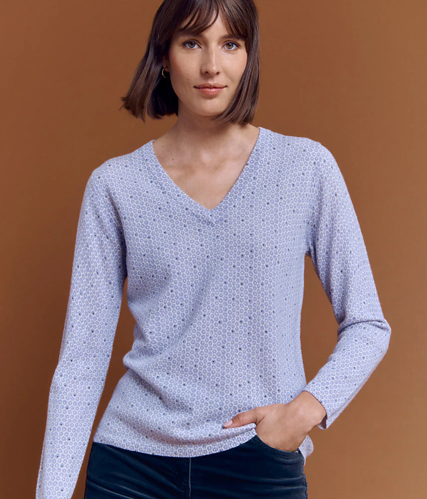 Pull maille en laine et cachemire ALVEOLE/84142/891
