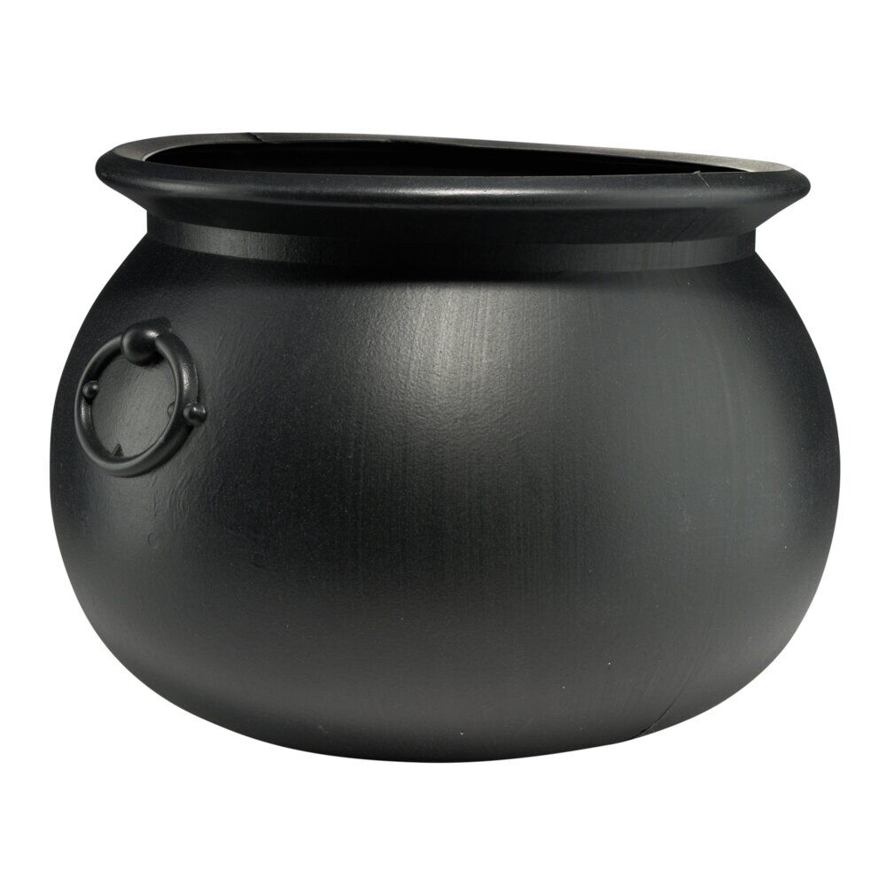 Décoration Halloween XL à poser chaudron plastique noir Ø40xH28cm