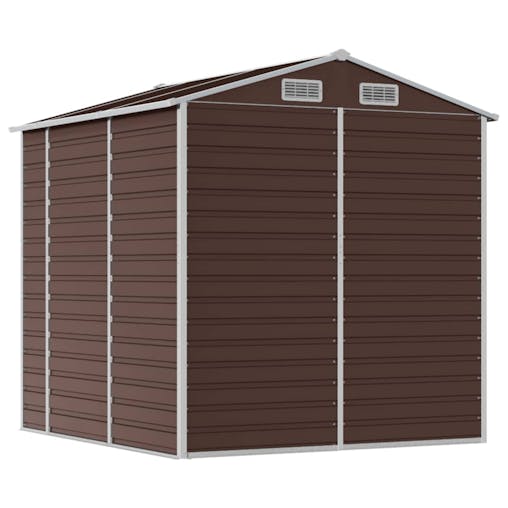 NNEVL Garden Shed Brown 191x215x198 cm Galvanised Steel