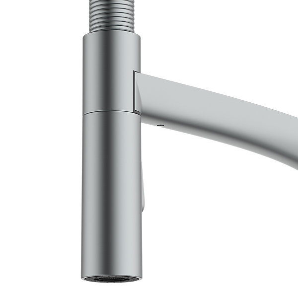 Mitigeur de cuisine avec douchette effet inox GoodHome Arbane