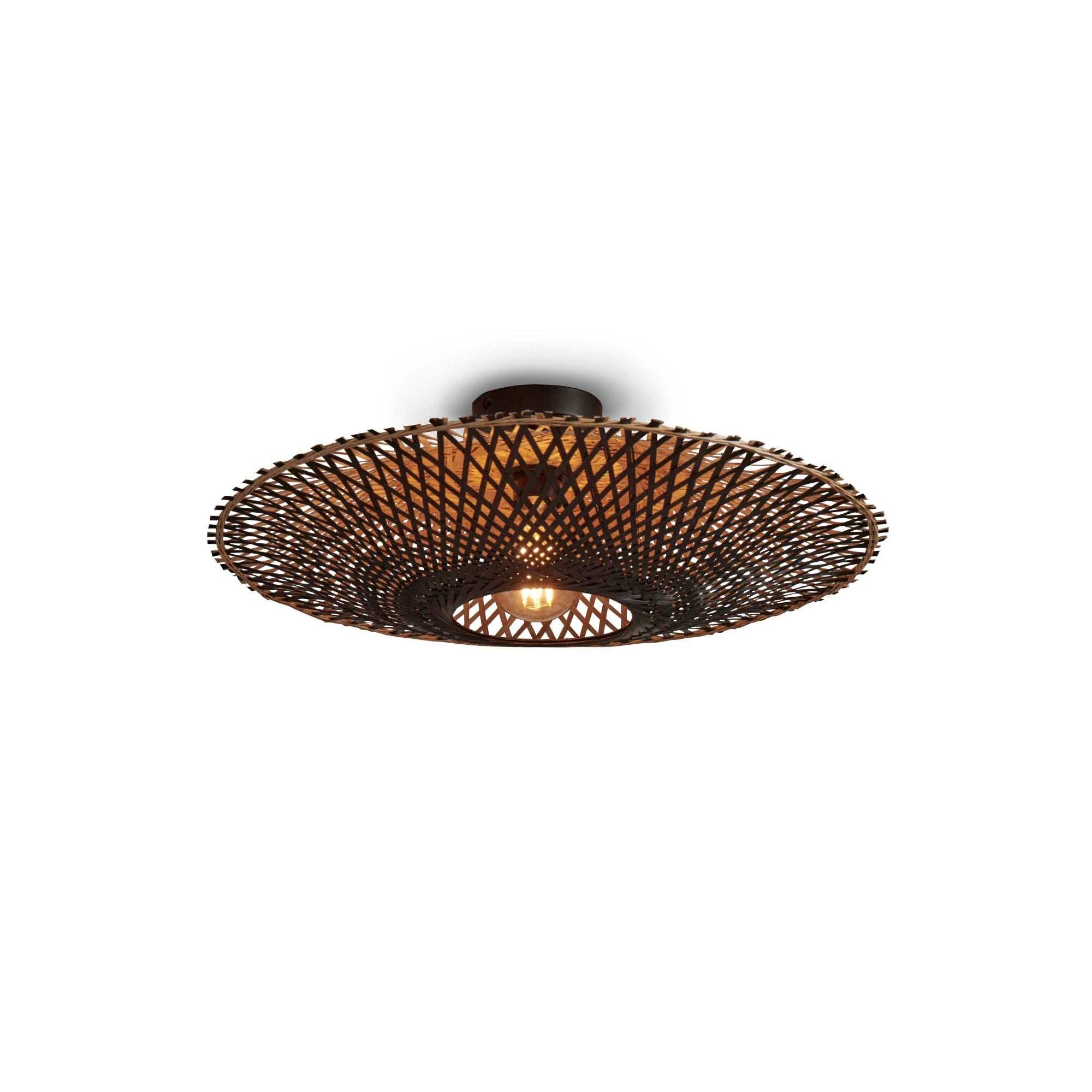GOOD&MOJO Kalimantan Plafondlamp - Ø60cm - Zwart / Bamboe