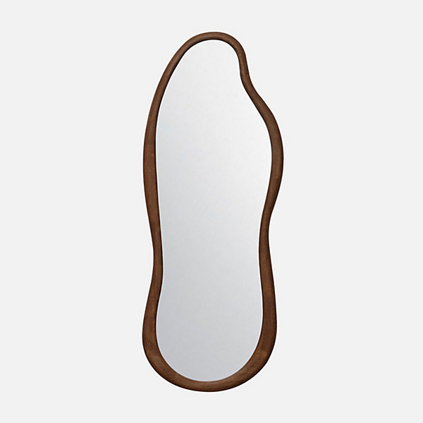 Miroir organique AUSTIN en bois d'hévéa. couleur noyer. 120 cm