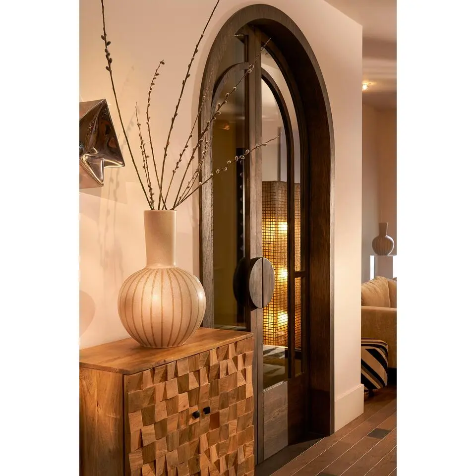 Mica Decorations Holm Vaas - H52 x &Oslash;34 cm - Keramiek - Cr&egrave;me