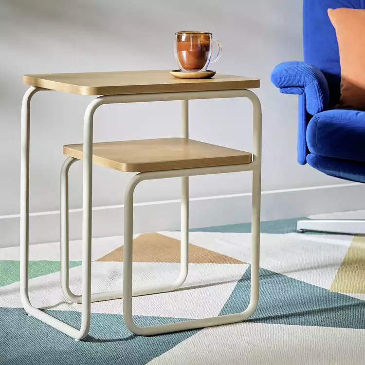 Habitat Leigh Metal Bedside Table - White